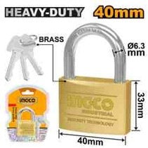 INGCO HEAVY DUTY BRASS PADLOCK WITH 3 KEYS