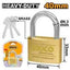 INGCO HEAVY DUTY BRASS PADLOCK WITH 3 KEYS