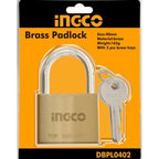 INGCO HEAVY DUTY BRASS PADLOCK WITH 3 KEYS
