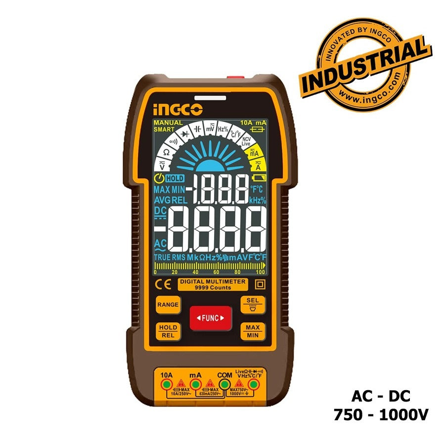 INGCO DIGITAL MULTIMETER 1000V 9999 COUNT SMART DM110004 Secondary image