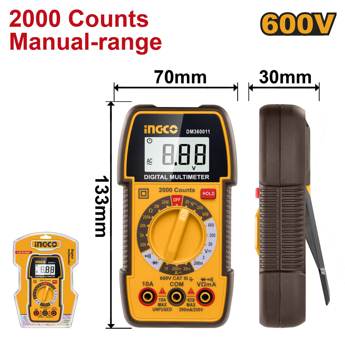 INGCO DIGITAL MULTIMETER DM360011 Main image