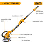 INGCO ELECTRIC DRYWALL SANDER 1050W W/9" SANDING DISCS DWS10501