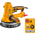 INGCO ELECTRIC DRYWALL SANDER 850W W/8PC 7" SANDING DISCS DWS10508