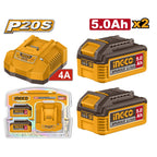 INGCO 20V 2X5.0AH BATTERY + 4A CHARGER SET FBCPK2513