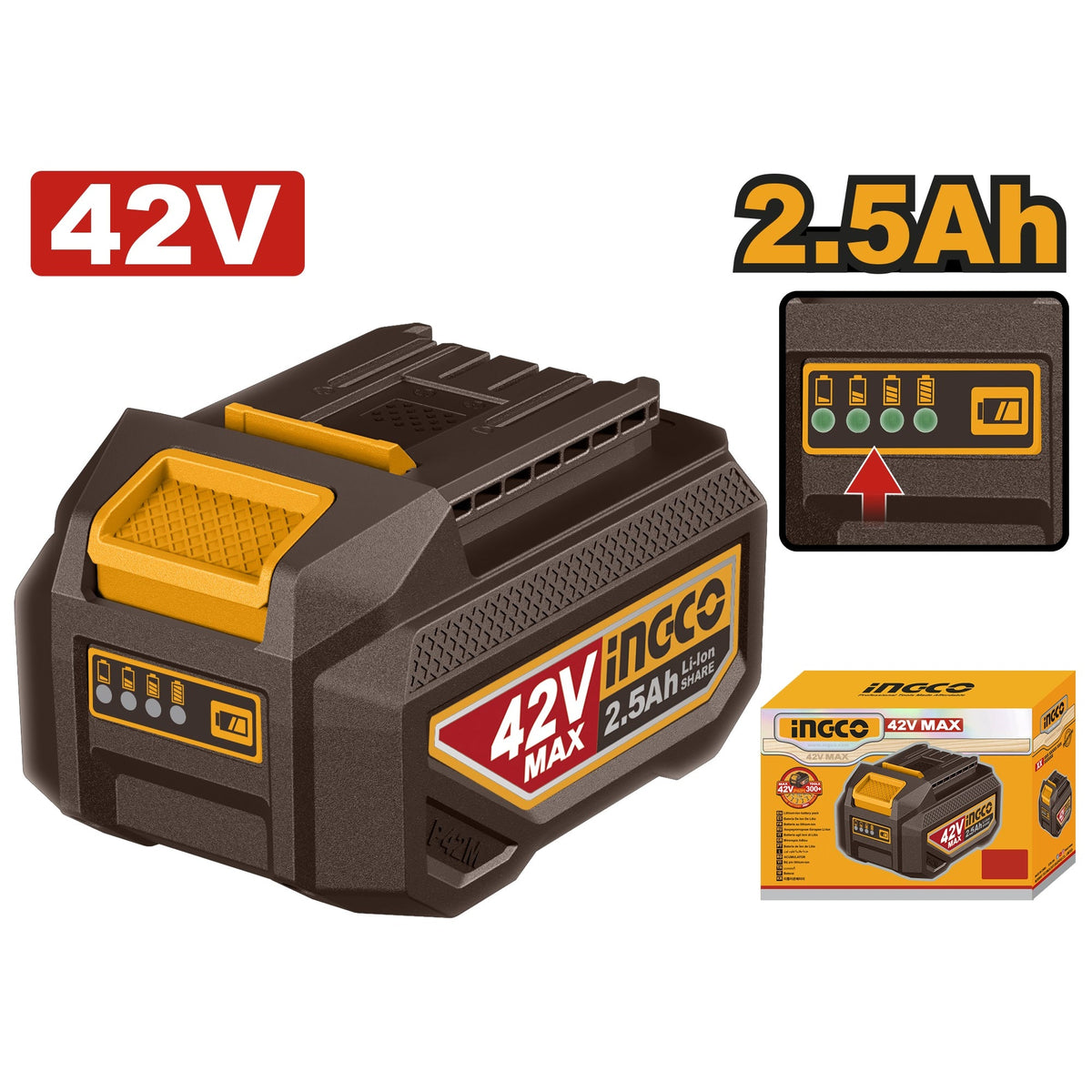 INGCO 42V 2.5AH BATTERY PACK FBLI42251 Main image