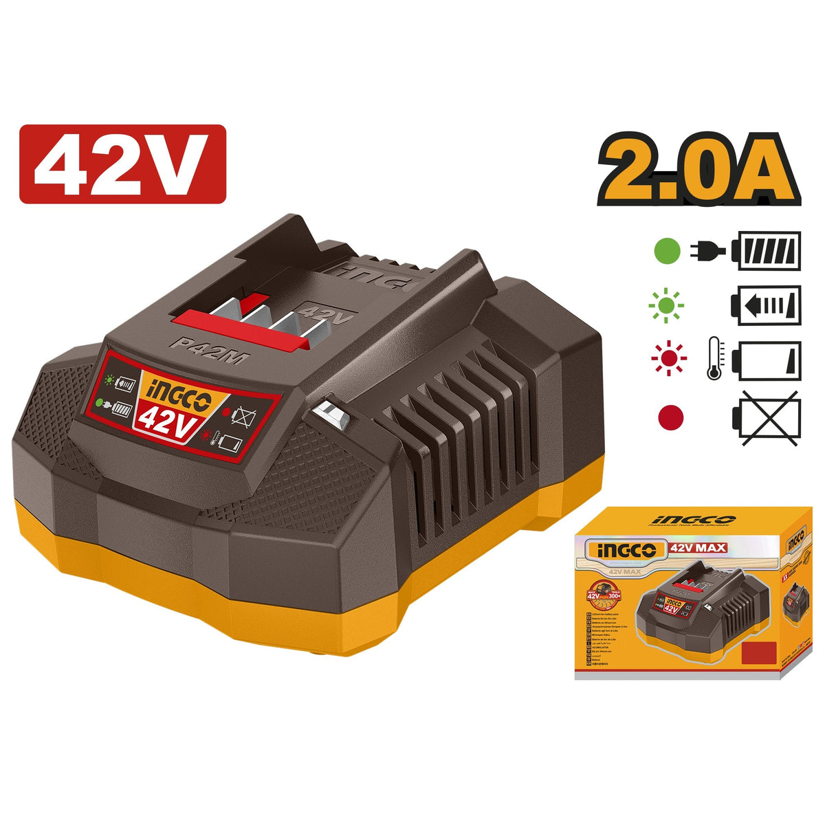 INGCO 42V 2A BATTERY CHARGER FCLI42021 Main image