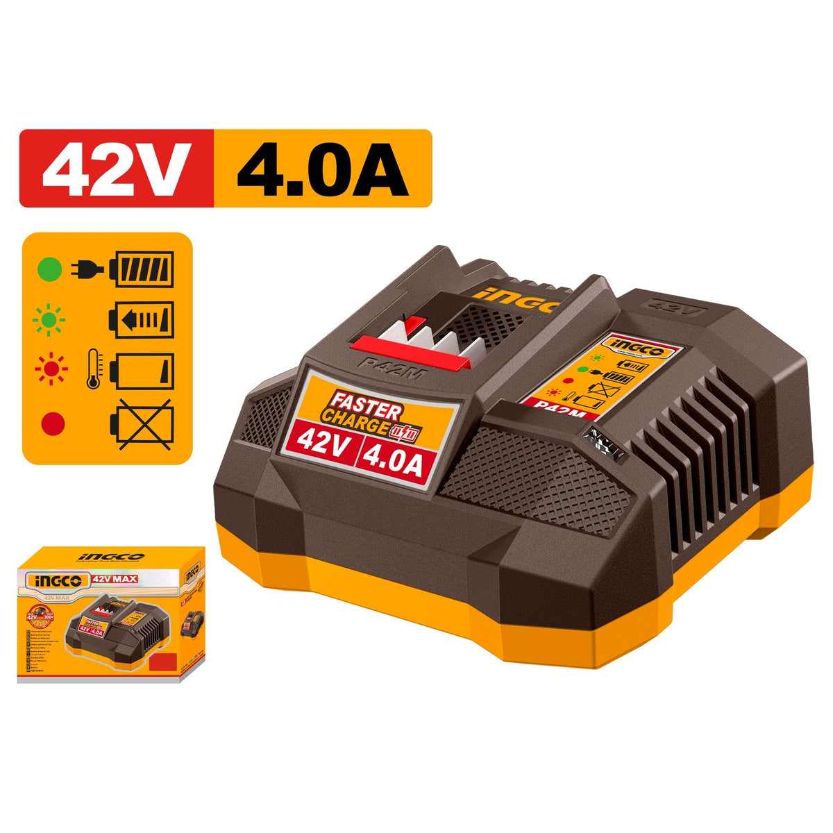 INGCO 42V 4A BATTERY CHARGER FCLI42041 Main image
