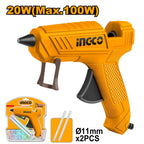 INGCO ELECTRIC GLUE GUN 20W WITH 2PCS 150MM GLUE STICK GG148