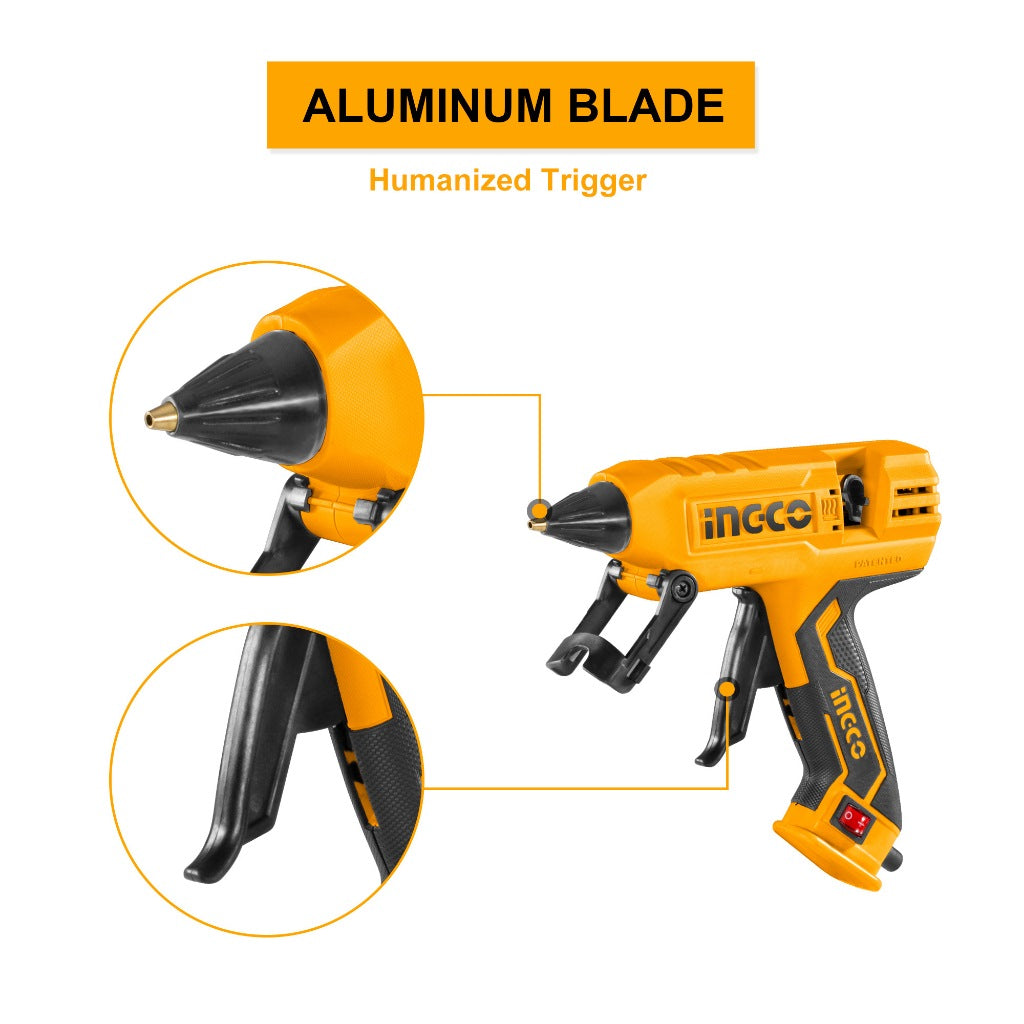 INGCO ELECTRIC GLUE GUN 30W WITH 8PCS 150MM GLUE STICK GG308