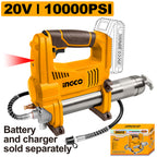 INGCO 20V LI-ION CORDLESS GREASE GUN 10,000 PSI, GGLI2010 (BARE UNIT)