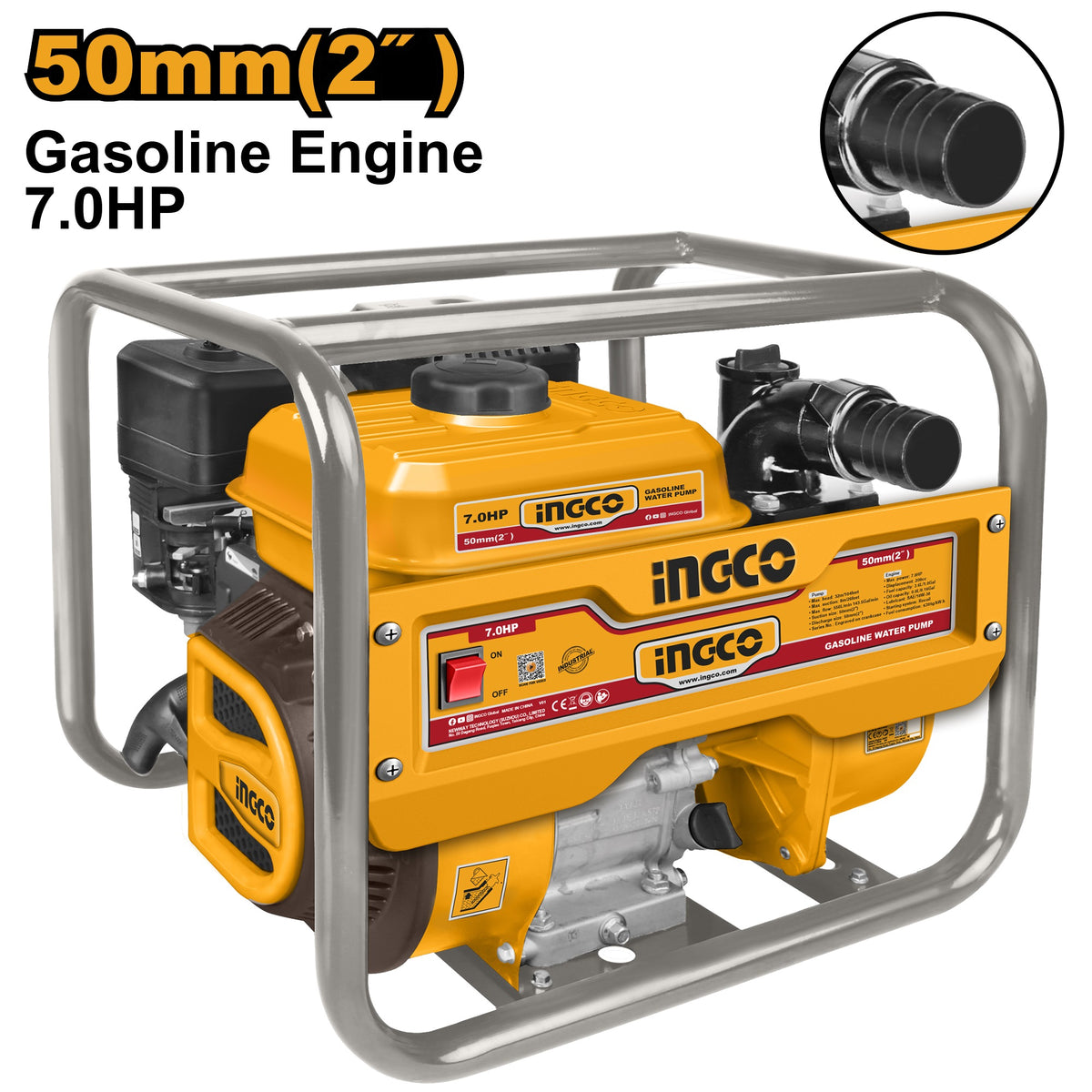 INGCO GASOLINE WATER PUMP 2" MAX HEAD 32M MAX FLOW 550L/M GWP206 Main image