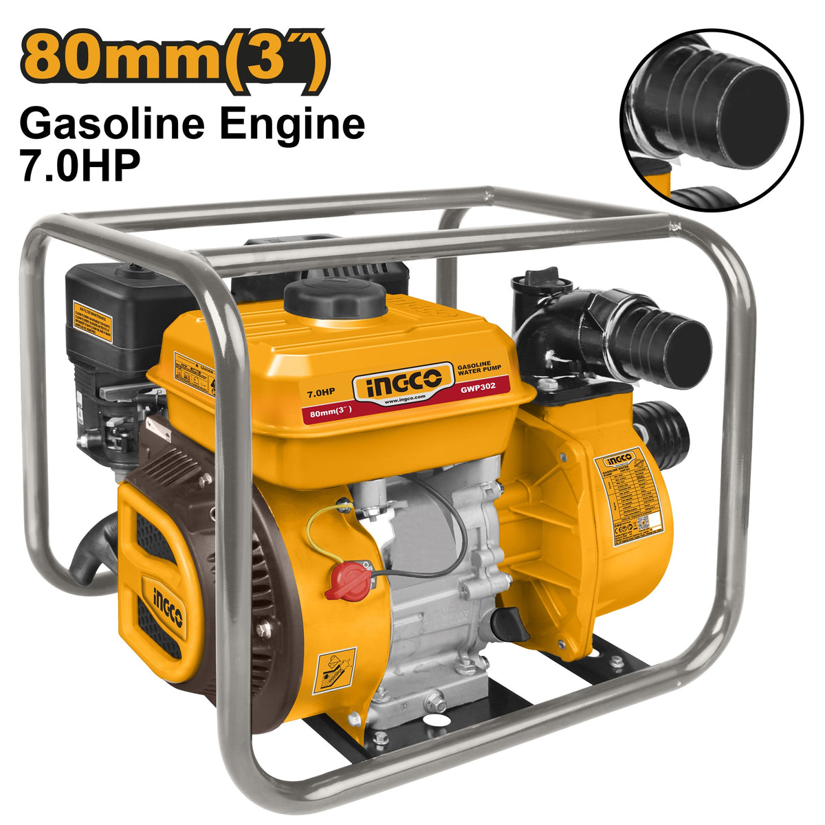 INGCO GASOLINE WATER PUMP 3" MAX HEAD 32M MAX FLOW 1000L/M GWP302 Main image