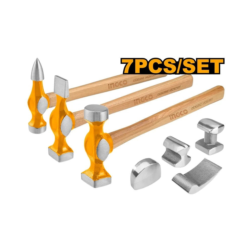 INGCO 7PCS BODY & FENDER HAMMER SET HBAFH0712