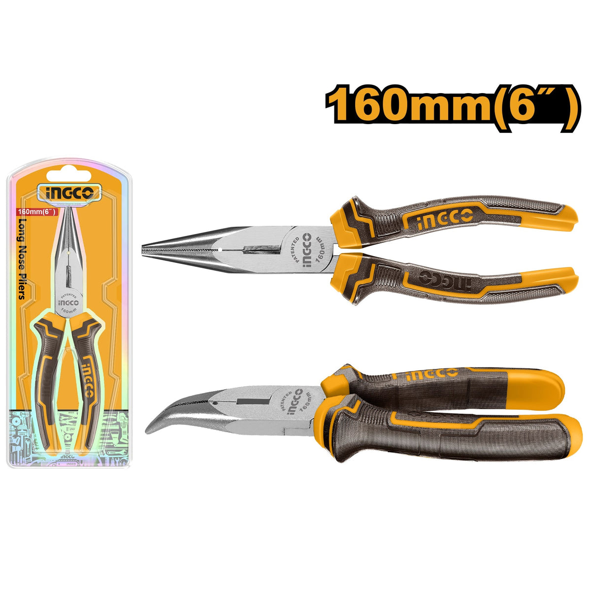 INGCO BENT NOSE PLIER 6" 160MM HBNP08168 Main image
