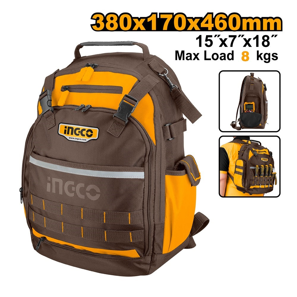 INGCO HD BACKPACK TOOL BAG L38CM W17CMH45CM HBP01028 Main image
