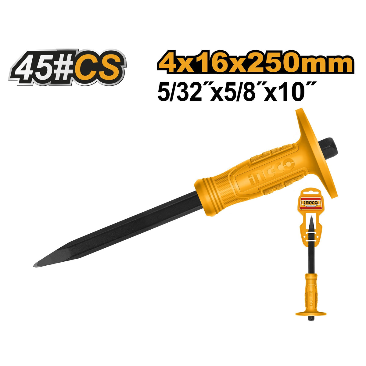 INGCO CONCRETE POINTED CHISEL WITH GUARD Main image