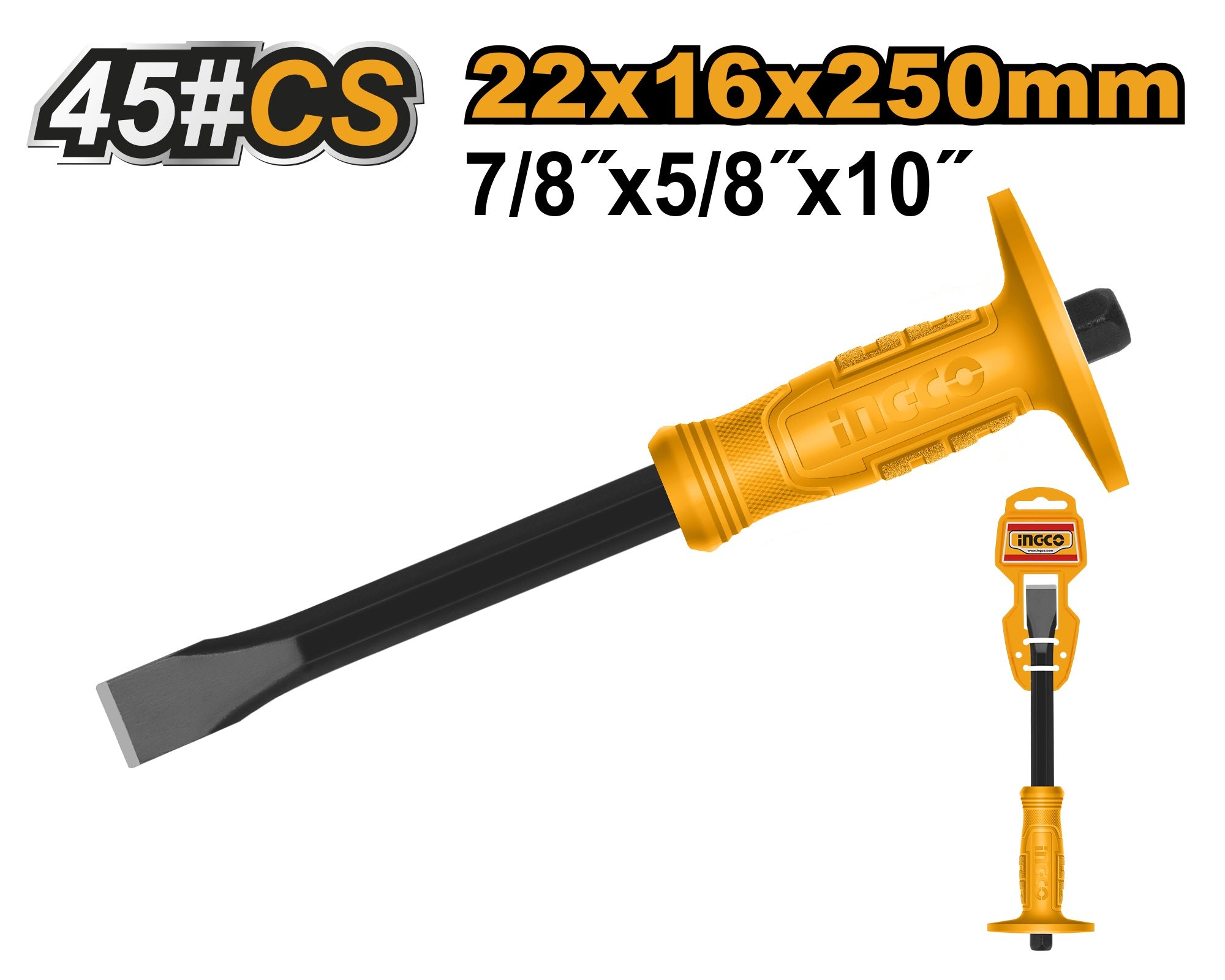 INGCO CONCRETE POINTED CHISEL WITH GUARD Secondary image