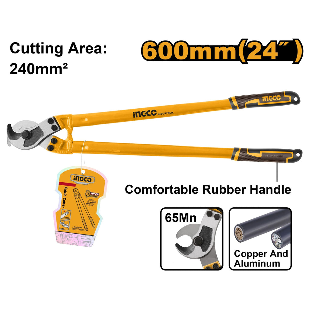 INGCO HEAVY DUTY CABLE CUTTER 24" 600MM CUTTING AREA 240M2 HCCB0124
