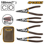 INGCO 4PCS CIRCLIP PLIER SET 7" 180MM HCCPS26180