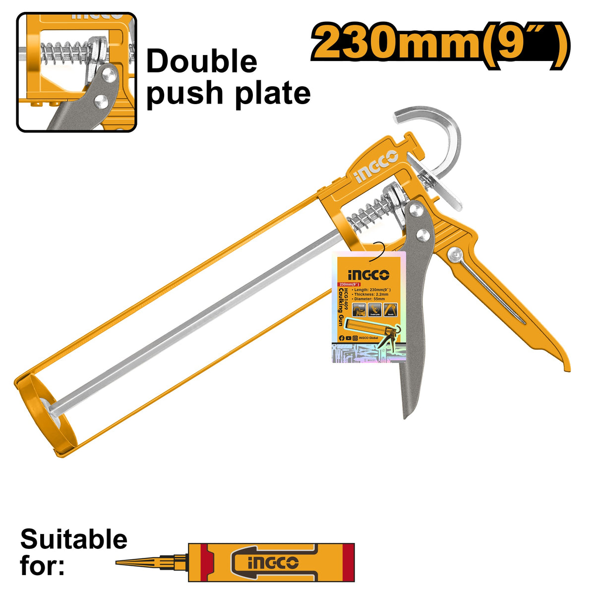 INGCO CAULKING GUN 9" 225MM HCG1409 Main image