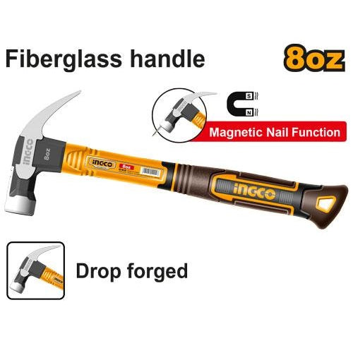 INGCO FIBREGLASS HANDLE CLAW HAMMER