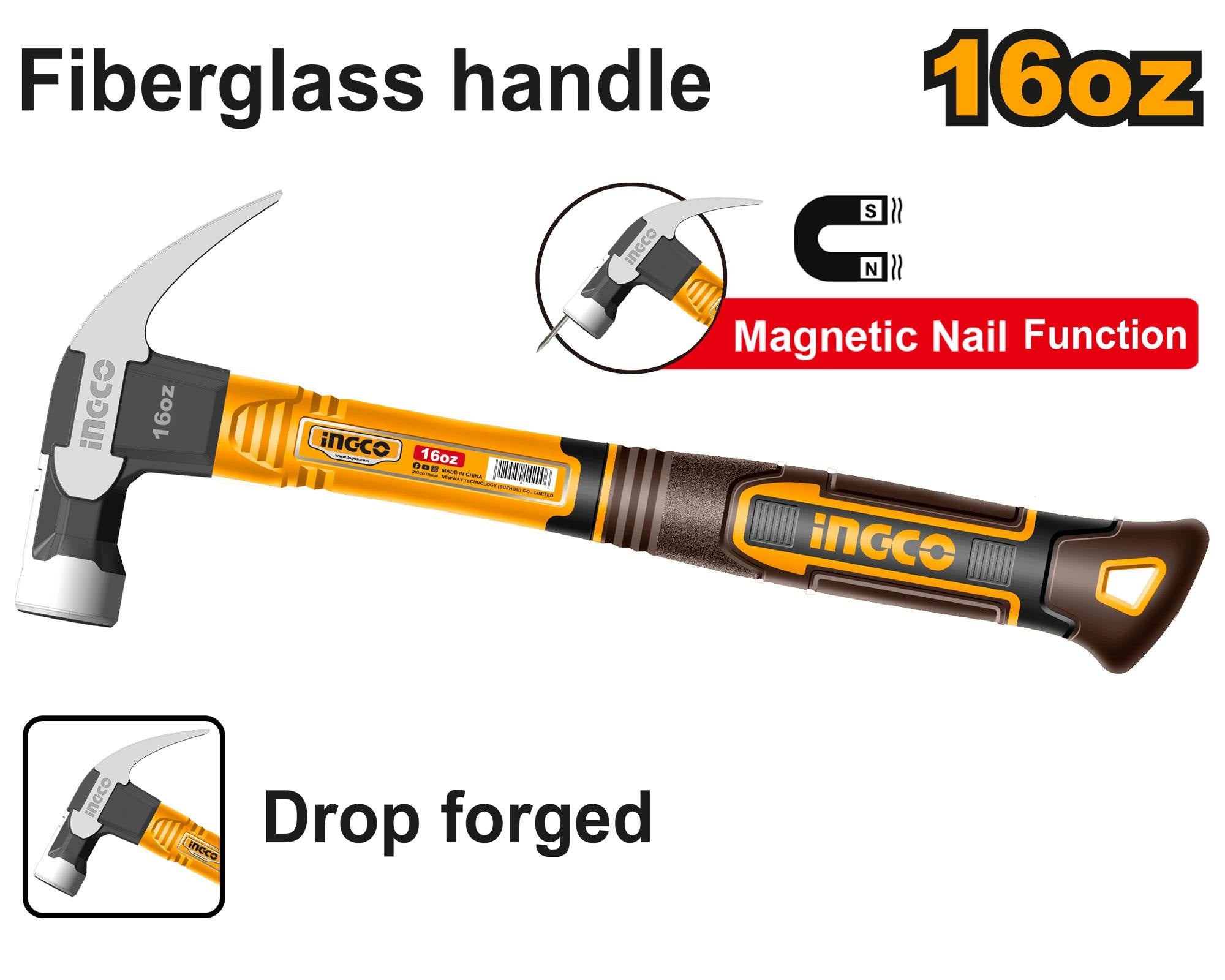 INGCO FIBREGLASS HANDLE CLAW HAMMER Secondary image