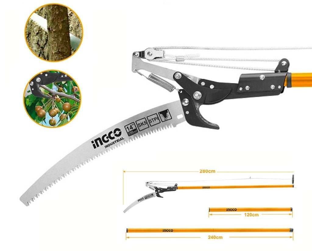 INGCO EXTENDABLE PRUNING CUTTER & POLE SAW MAX. HEIGHT 2.80M HEPS25281