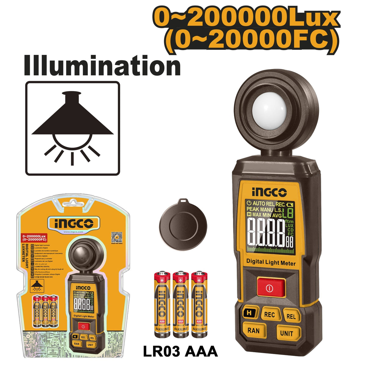 INGCO DIGITAL LIGHT LUXMETER HETLU031 Main image