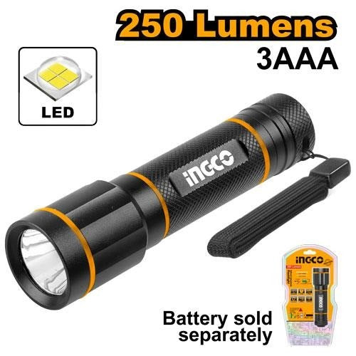 INGCO FLASHLIGHT 250 LUMENS 136MM L, IRRADIATION DISTANCE 160M HFL013AAA58 Main image