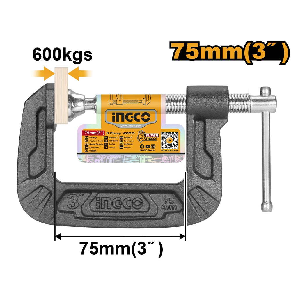 INGCO MALLEABLE CAST IRON G-CLAMP