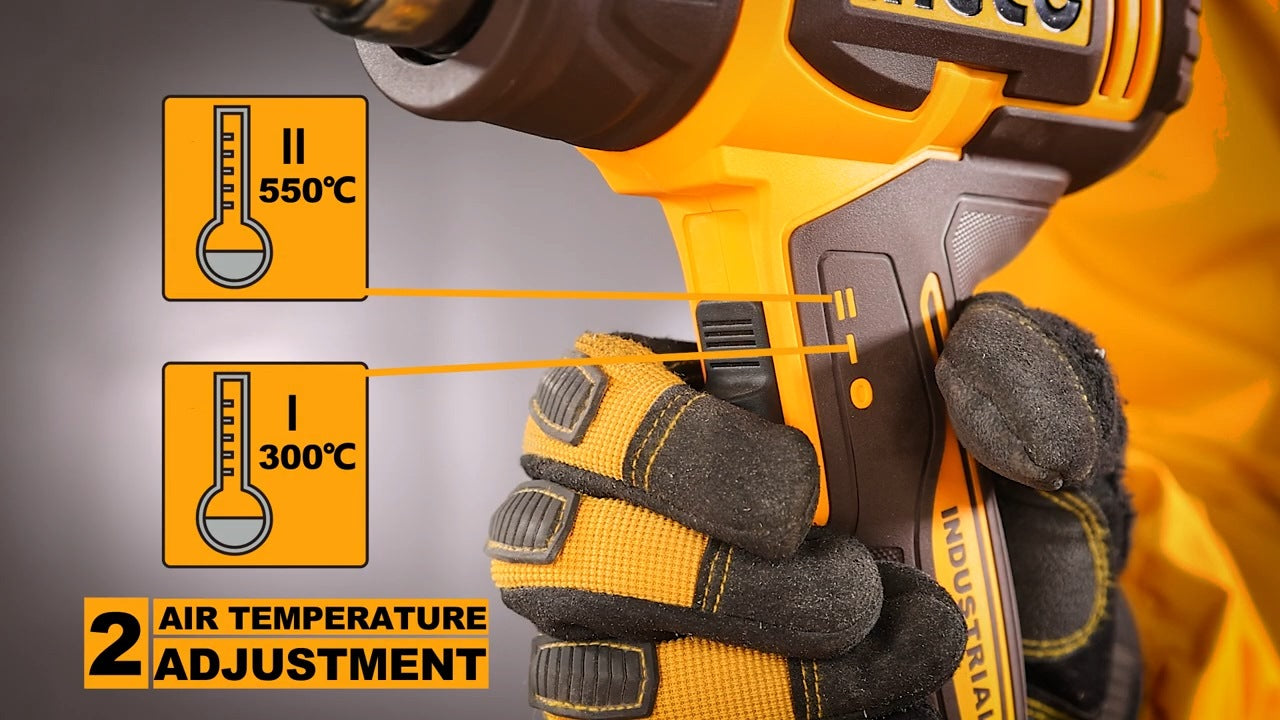 INGCO 20V LI-ION HEAT GUN 300/550°C 1X4.0AH,CHARGER+TOOLS HGLI20065 Secondary image