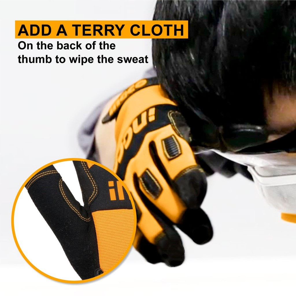 INGCO ABRASION RESISTANT MECHANIC GLOVE HGMG02 [EN388]