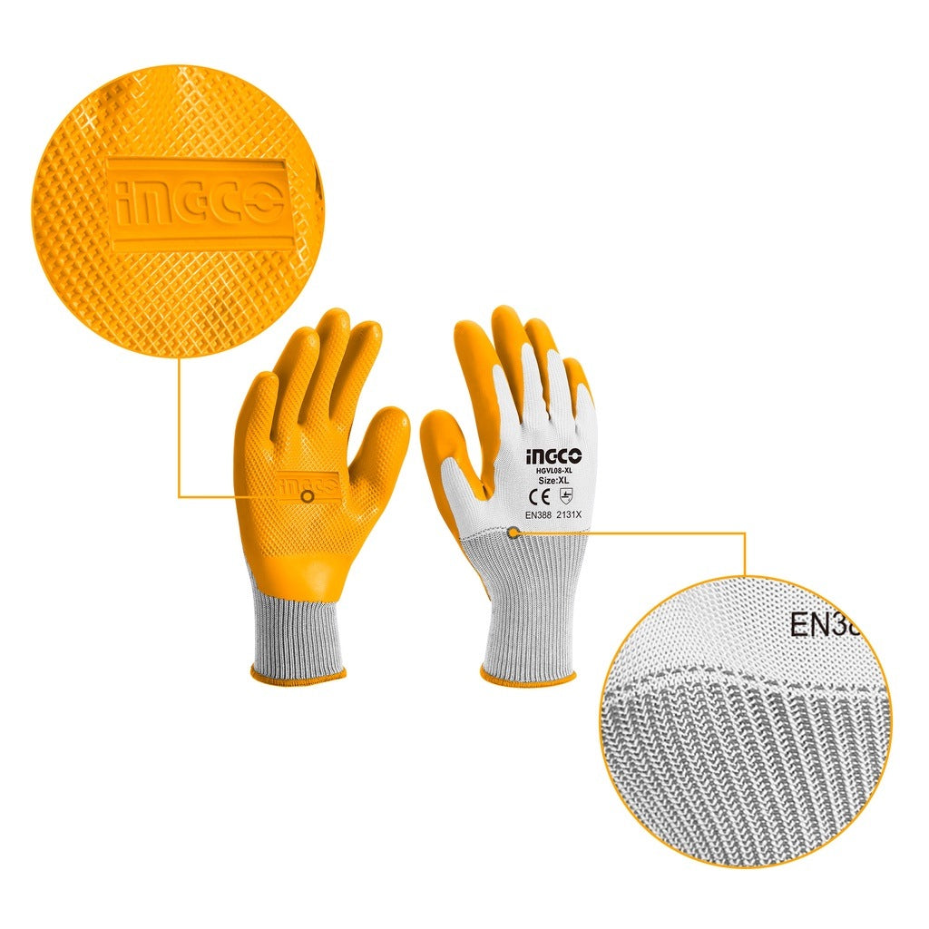 INGCO LATEX & CUT RESISTANCE GLOVE HGVL08-XL