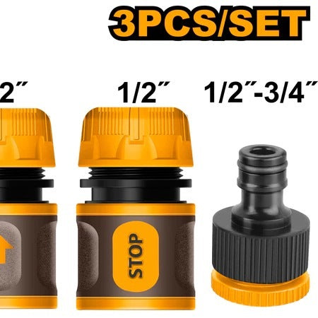 INGCO 3PCS WATER HOSE QUICK CONNECTOR SET HHCS03122