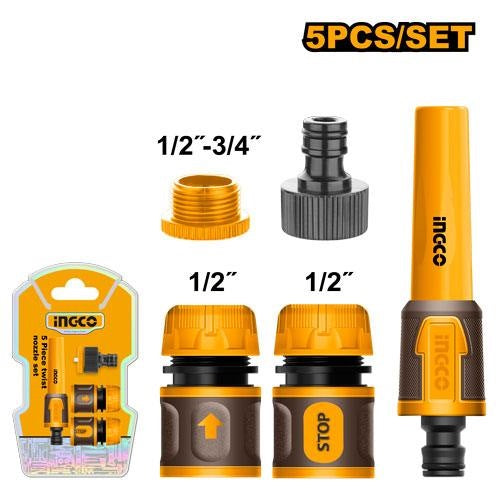 INGCO WATER HOSE QUICK CONNECTOR SET WITH SPRAYER HHCS05122 Main image