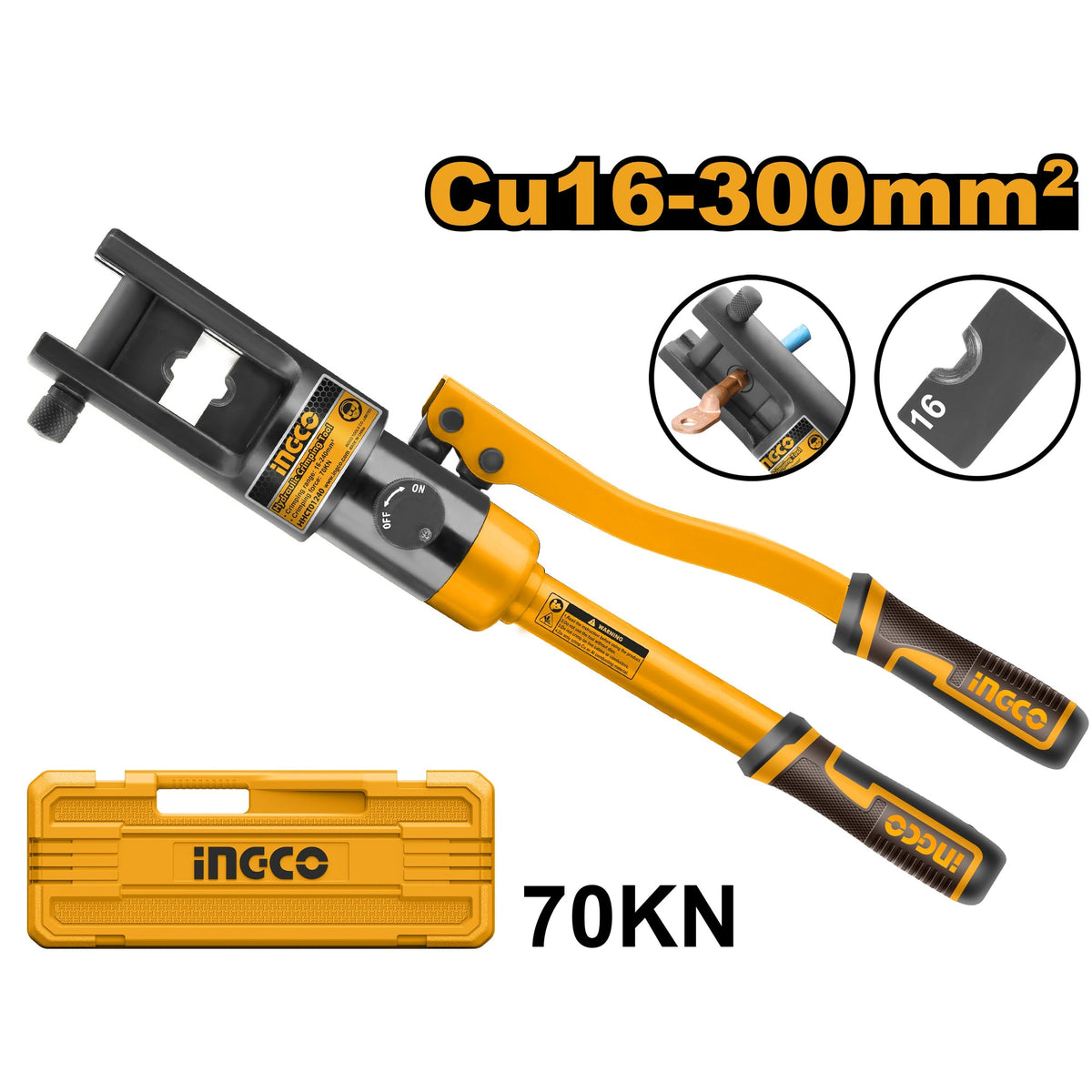 INGCO HYDRAULIC CRIMPING TOOL RANGE 16-240MM2 HHCT01240 Main image