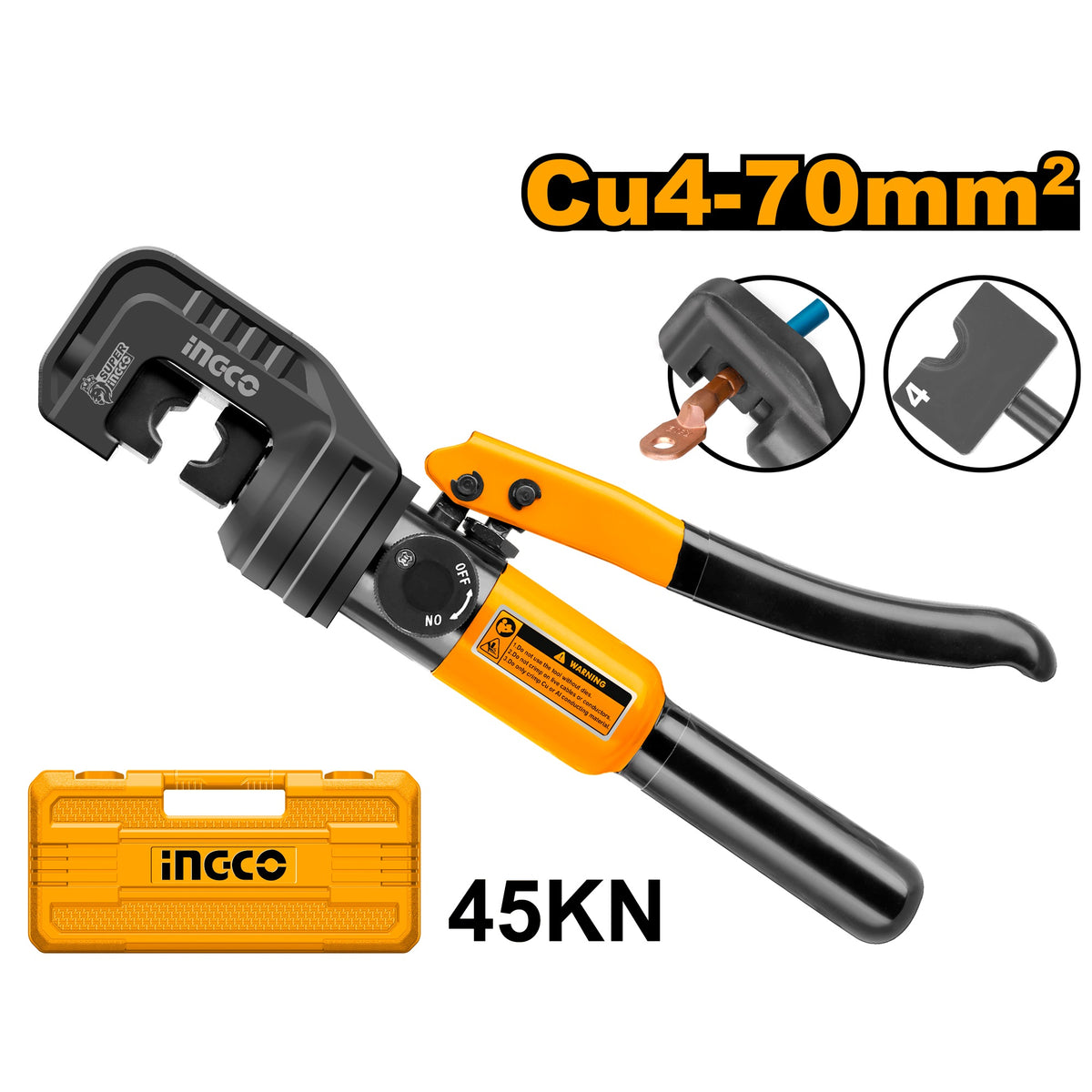 INGCO HYDRAULIC CRIMPING TOOL RANGE 4-70MM2 HHCT0170 Main image