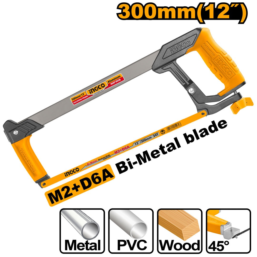 INGCO HEAVY DUTY HACKSW FRAME 12" 300MM HHF3008 Main image