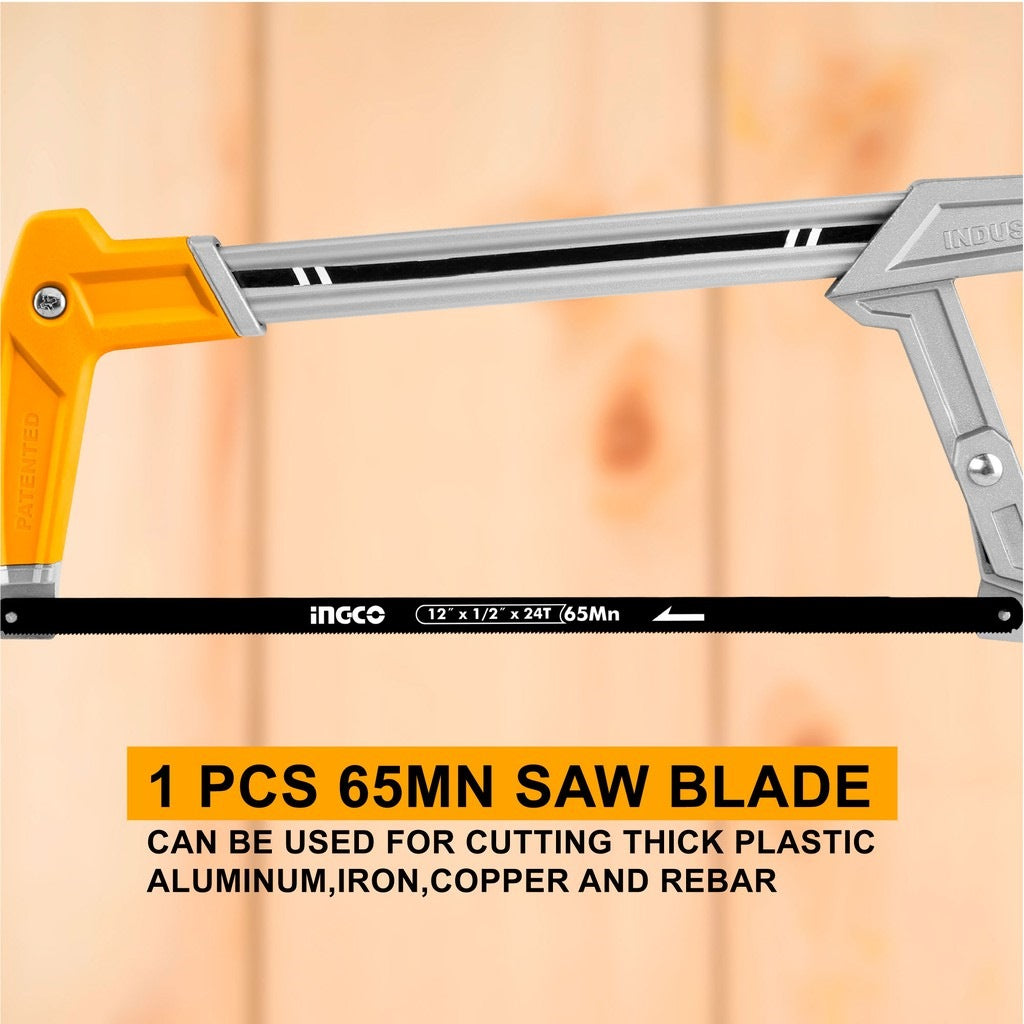 INGCO HEAVY DUTY ADJUSTABLE TENSION HACKSAW FRAME 12" 300MM HHF3088 Secondary image