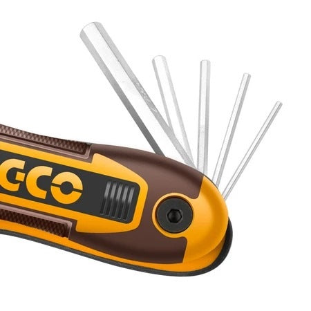 INGCO 8 PCS FOLDING HEX KEY SET 2 - 8MM HHK14081