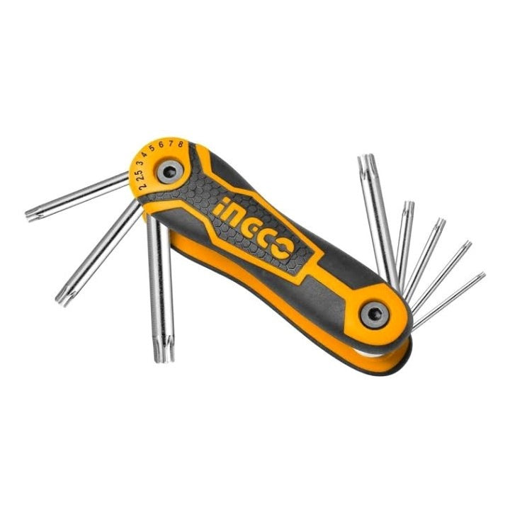 INGCO 8 PCS FOLDING TORX KEY SET T9 -T40 HHK14083 Main image