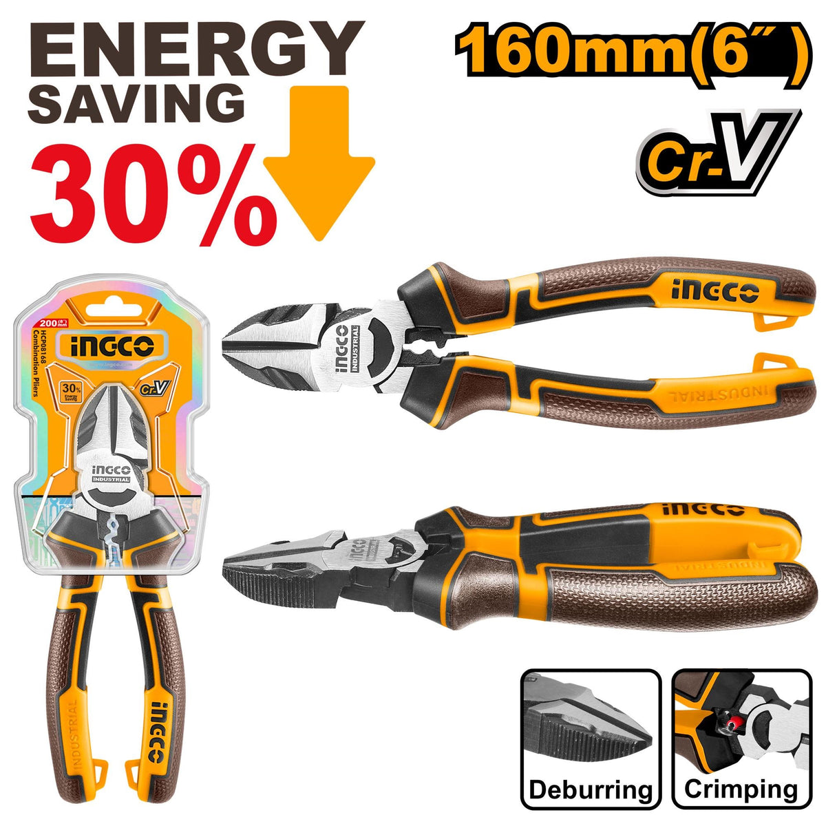 INGCO HIGH LEVERAGE CR.V DIAGONAL CUTTER BLACK POLISHED Main image