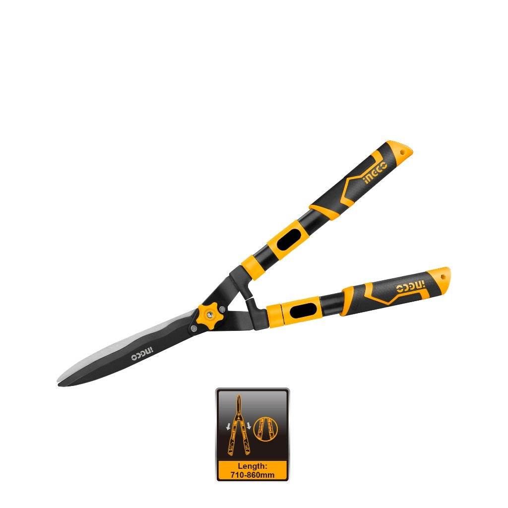 INGCO HEDGE SHEAR TEFLON COATED BLADE TELESCOPIC HANDLE 710-860MM HHS6306