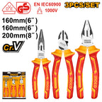 INGCO 3PCS CR.V HIGH VOLTAGE 1000V INSULATION PLIER SET HIKPS28318