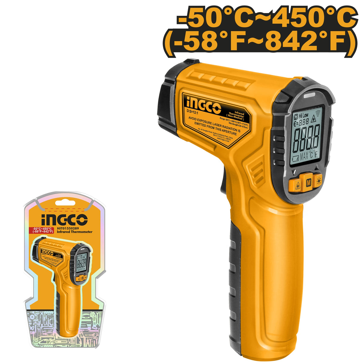 INGCO INDUSTRIAL INFRARED THERMOMETER -50°C~450°C HIT0155028 Main image