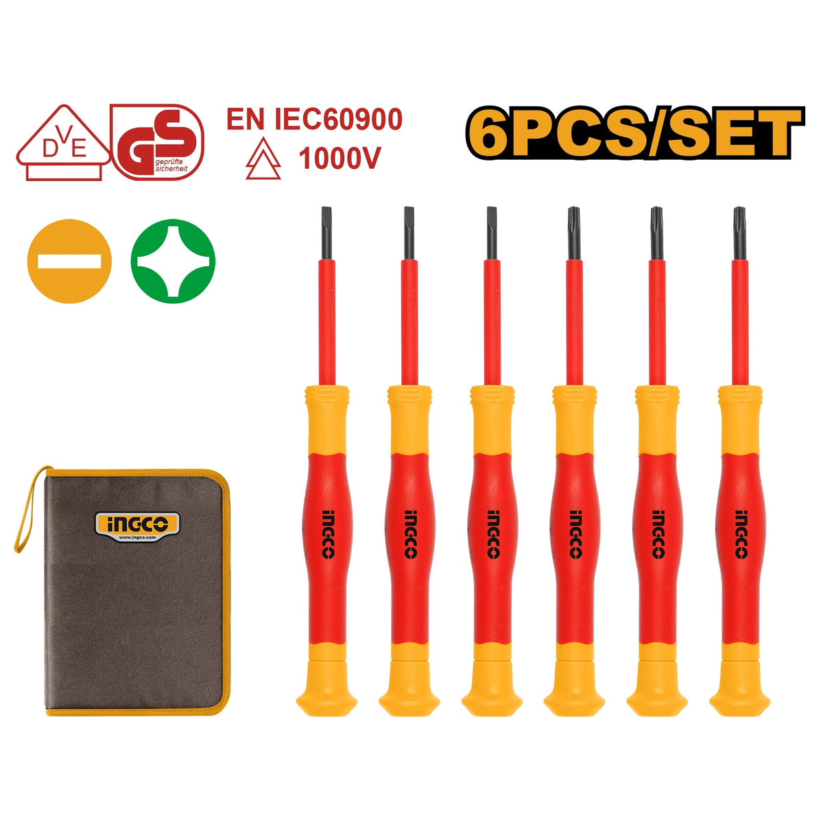 INGCO VDE 6PCS PRECISION SCREWDRIVER SET HKIPS0601