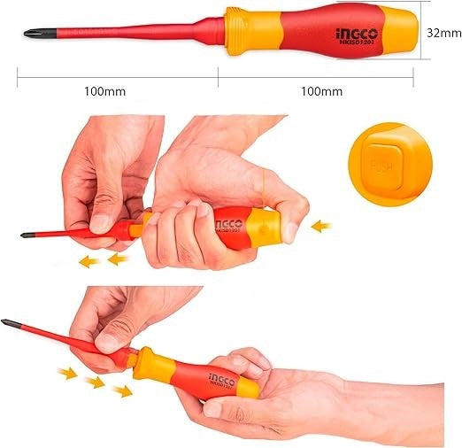 INGCO VDE 12PCS INSULATED INTERCHANGEABLE SCREWDRIVER SET HKISD1201 Secondary image