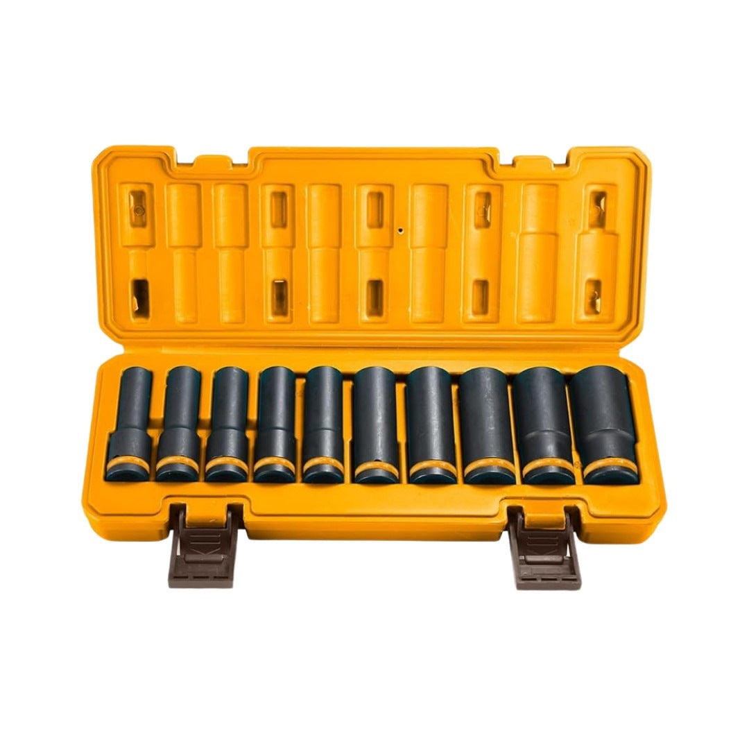 INGCO 10PCS 1/2" DR. CR-MO DEEP MPACT SOCKET SET 10-24MM HKISSD12102L Secondary image