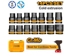 INGCO 14PCS 1/2" DR. CR-MO STANDARD IMPACT SOCKET SET 10-27MM HKISSD12141