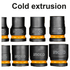 INGCO 14PCS 1/2" DR. CR-MO STANDARD IMPACT SOCKET SET 10-27MM HKISSD12141